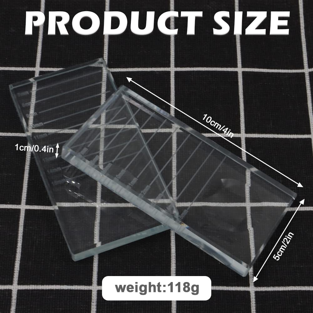 Eyelash Extension Crystal Palette - 2-in-1 Glass Lash Stand Tray for Adhesive Glue | 2 Pcs