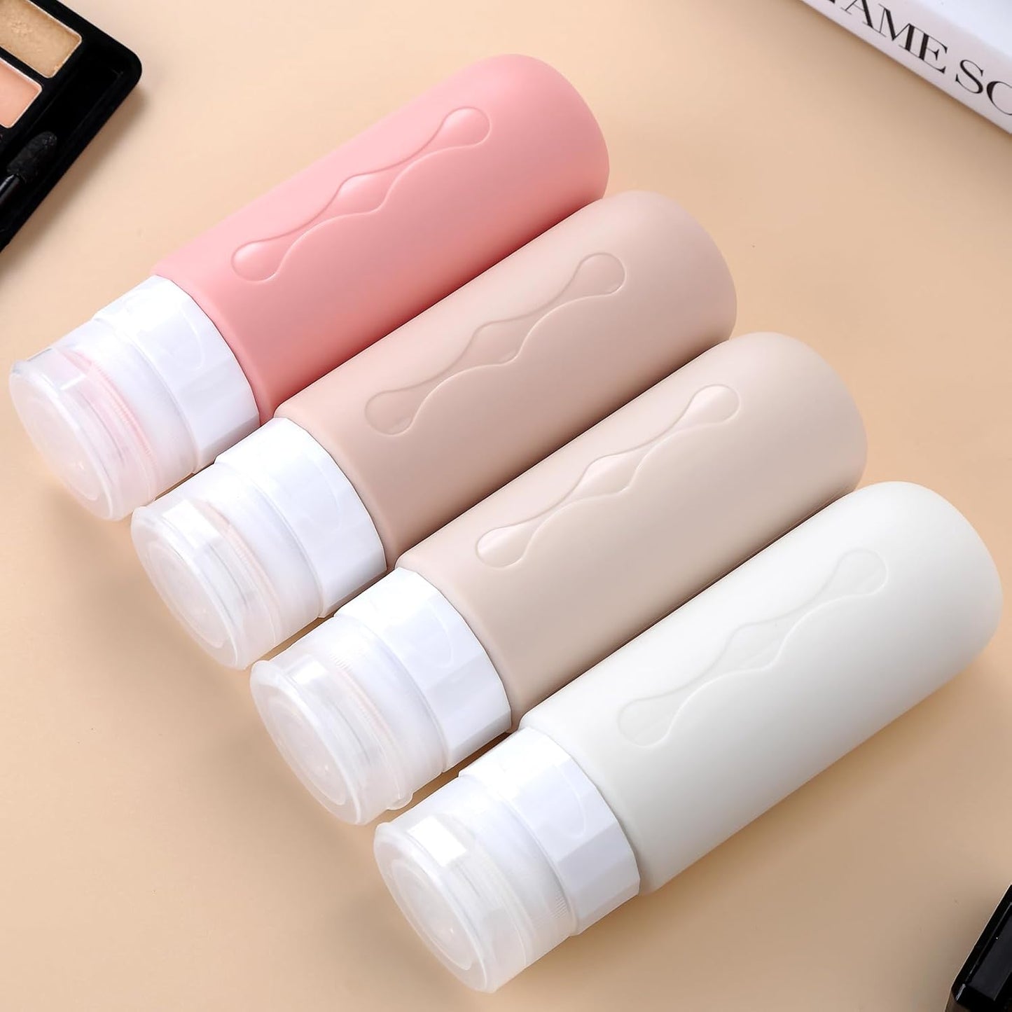 Travel Bottles for Toiletries - TSA Approved 3oz Leak-Proof Containers | BPA-Free Refillable Liquid Accessories (4 Pack)