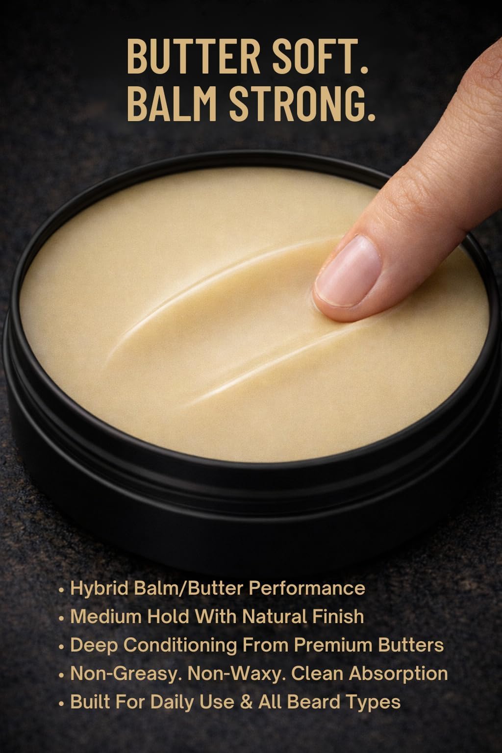 Beard Balm & Butter Hybrid – Softens Like a Butter & Tames Flyaways – Light Hold, Non-Greasy, Softens Coarse Beards, Bold Long-Lasting Scents, Paraben Free (Seaside Sidepeace)