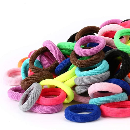 Baby Hair Ties - Cotton Toddler Hair Ties for Girls | Seamless Elastic Ponytail Holders, 0.97 Inch, Assorted Colors