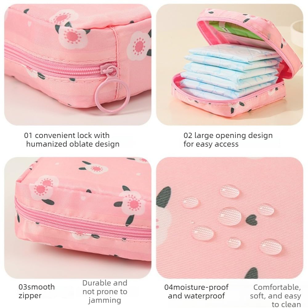 Cute Small Travel Storage Bag, Portable Cosmetic Pouch with Zipper, Waterproof Mini Organizer for Women
