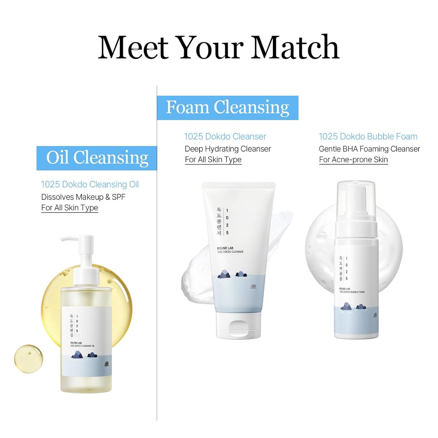 ROUND LAB 1025 Dokdo Cleansing Oil - Lightweight Makeup Remover for Sensitive Skin | 6.76 Fl Oz, Easy Wash Off, No Oily Residue