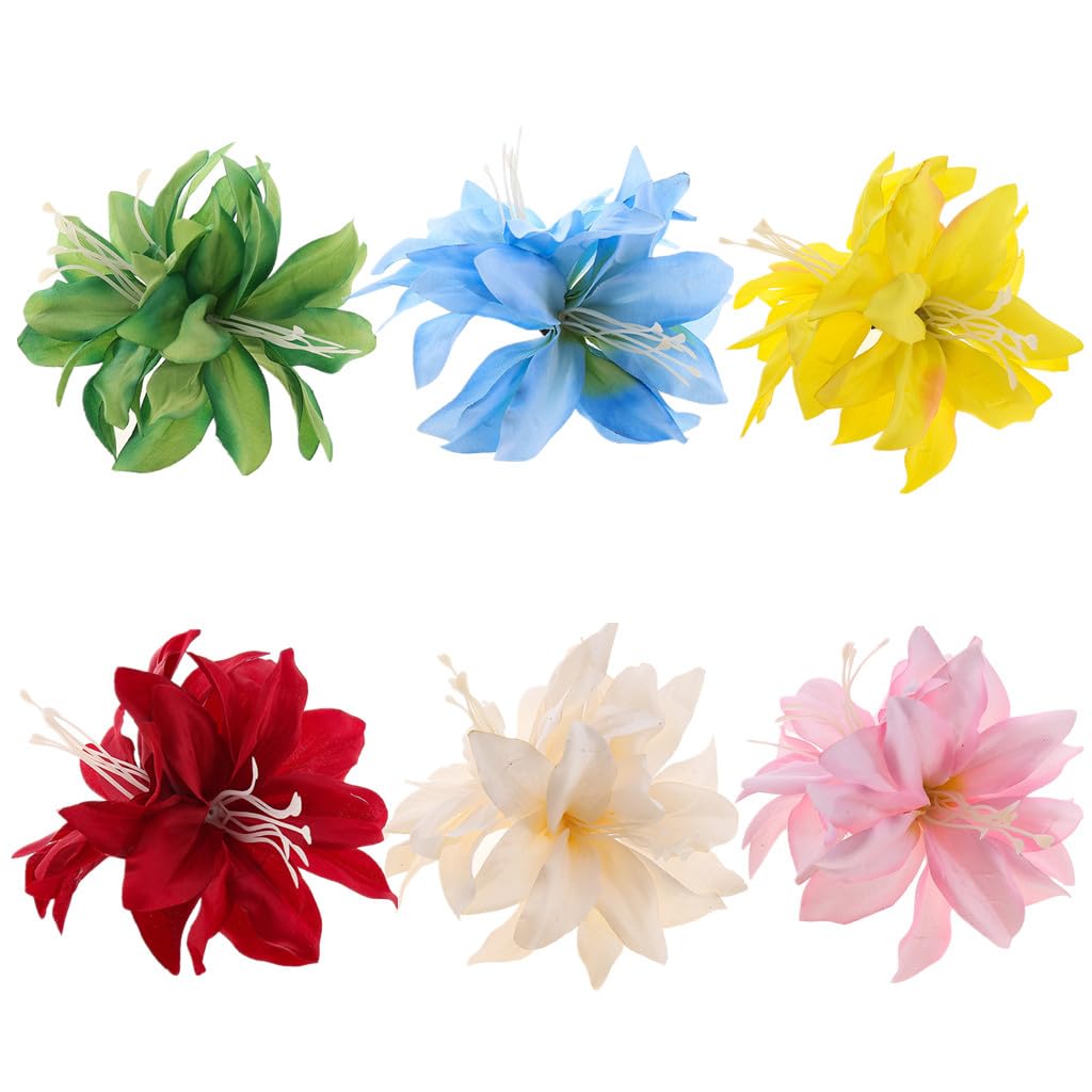 Flower Hair Clip - Bohemian Hawaiian Orchid Alligator Hairpin | 4 Inches, 8 Pieces