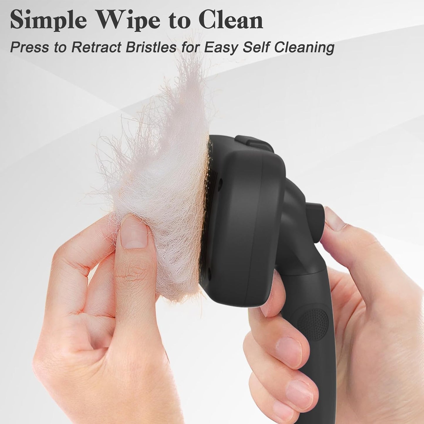Self-Cleaning Slicker Brush for Dogs & Cats - Skin-Friendly Deshedding Grooming Tool | Black