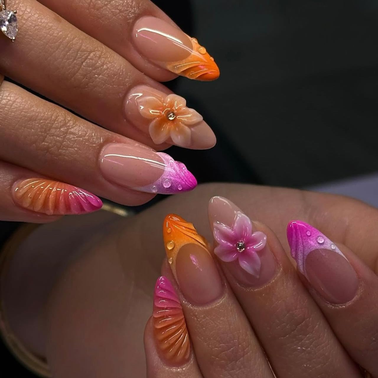 Short Square Press On Nails - Cute Glitter Gradient Full Cover Acrylic Nail Tips | 24PCS for Women