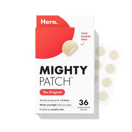 Mighty Patch Original from Hero Cosmetics - Hydrocolloid Acne Pimple Patch for Zits and Blemishes, Spot Treatment Stickers for Face and Skin, Vegan and Cruelty Free (36 Count)