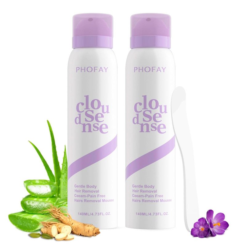 PHOFAY Hair Removal Cream for Women & Men Sensitive Skin – Fast-Acting, with Aloe & Hyaluronic Acid Smooth Hair Removal Spray Depilatory Dermatologist-Recommended (2, Spray Depilatory Cream)