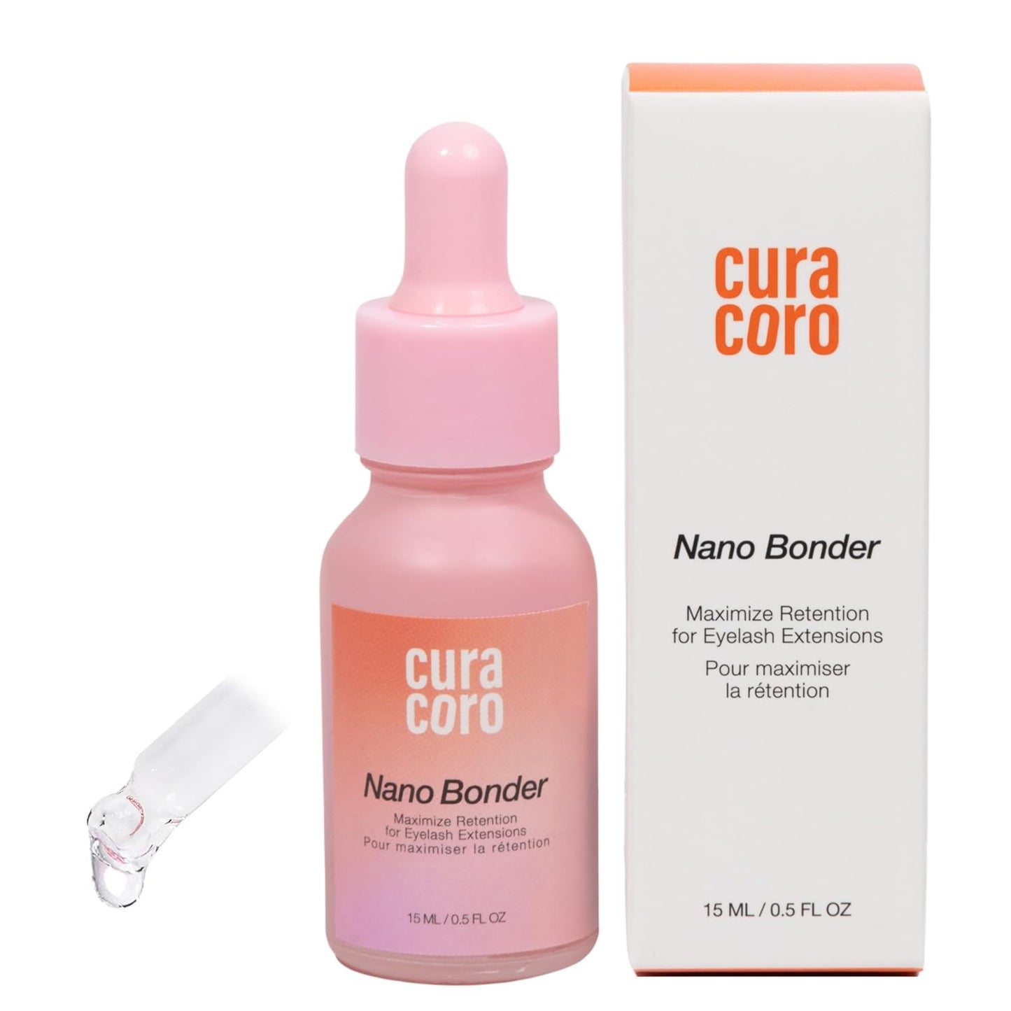 Curacoro Nano Lash Bonder - Eyelash Extension Glue Accelerator, Water & Oil Proof Sealant | 15ml for Longer Retention
