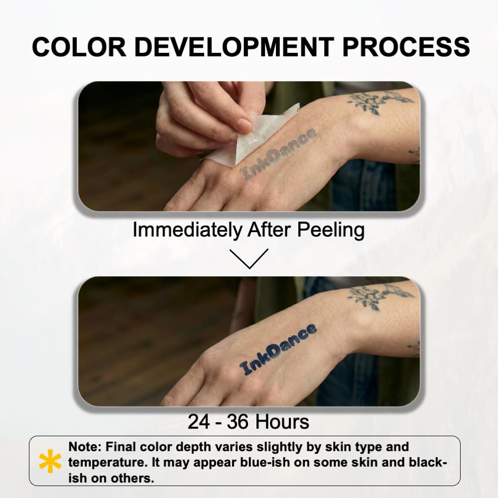 InkDance Semi-Permanent Tattoo, Warrior's Path, Long Lasting Temporary Tattoos, Waterproof Plant-Based Ink, Lasts 1-2 Weeks, Color Develops in 24 Hours D028