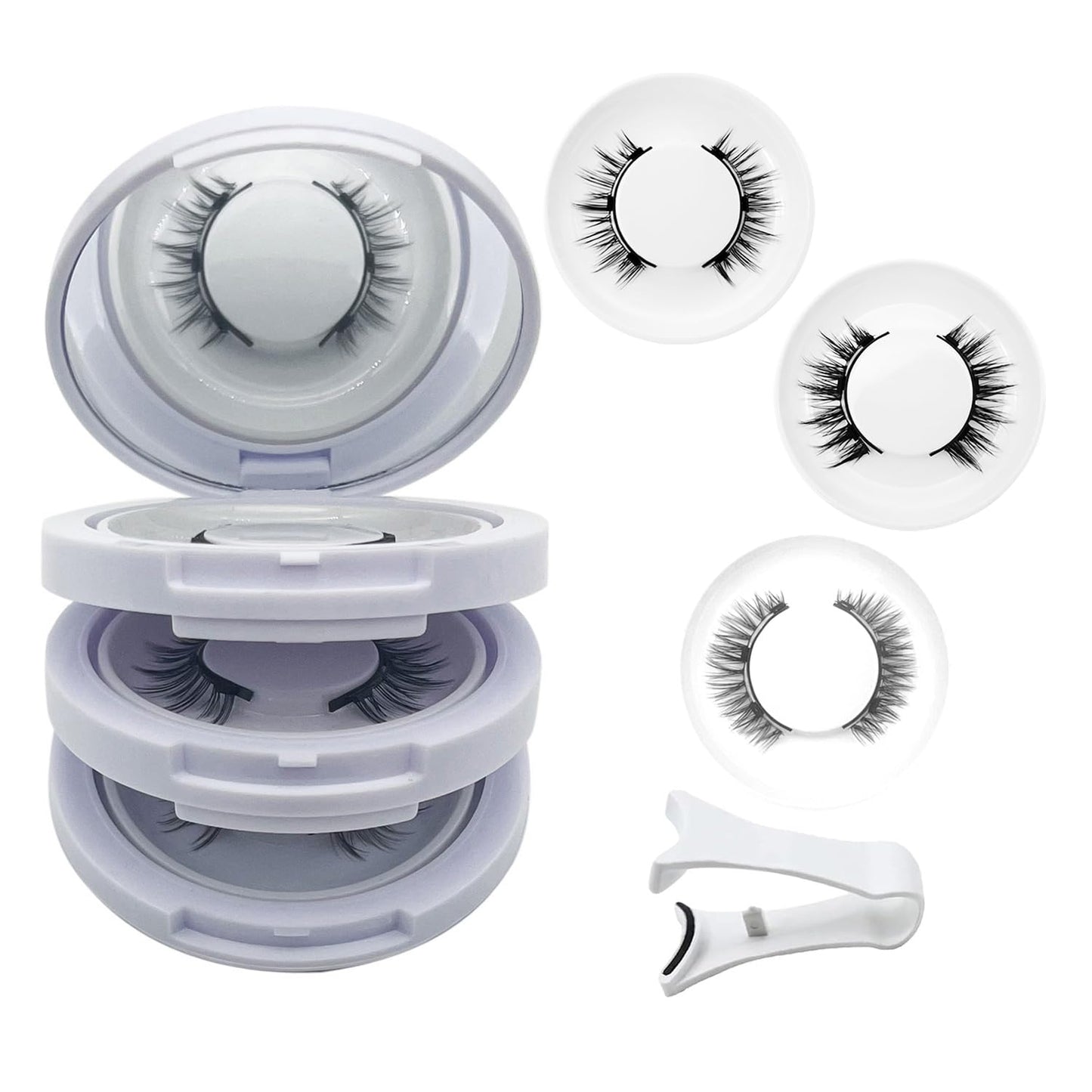 Magnetic Lashes with Applicator,Magnetic Eyelashes Natural Look,Reusable Magnet Lashes No Glue or Liner Needed for Women Daily Use(Natural+Simple+Fuller)