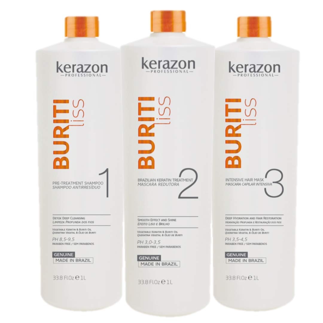 KERAZON Brazilian Keratin Treatment | At-Home Smoothing & Straightening Kit - 2oz/60ml - For All Hair Types