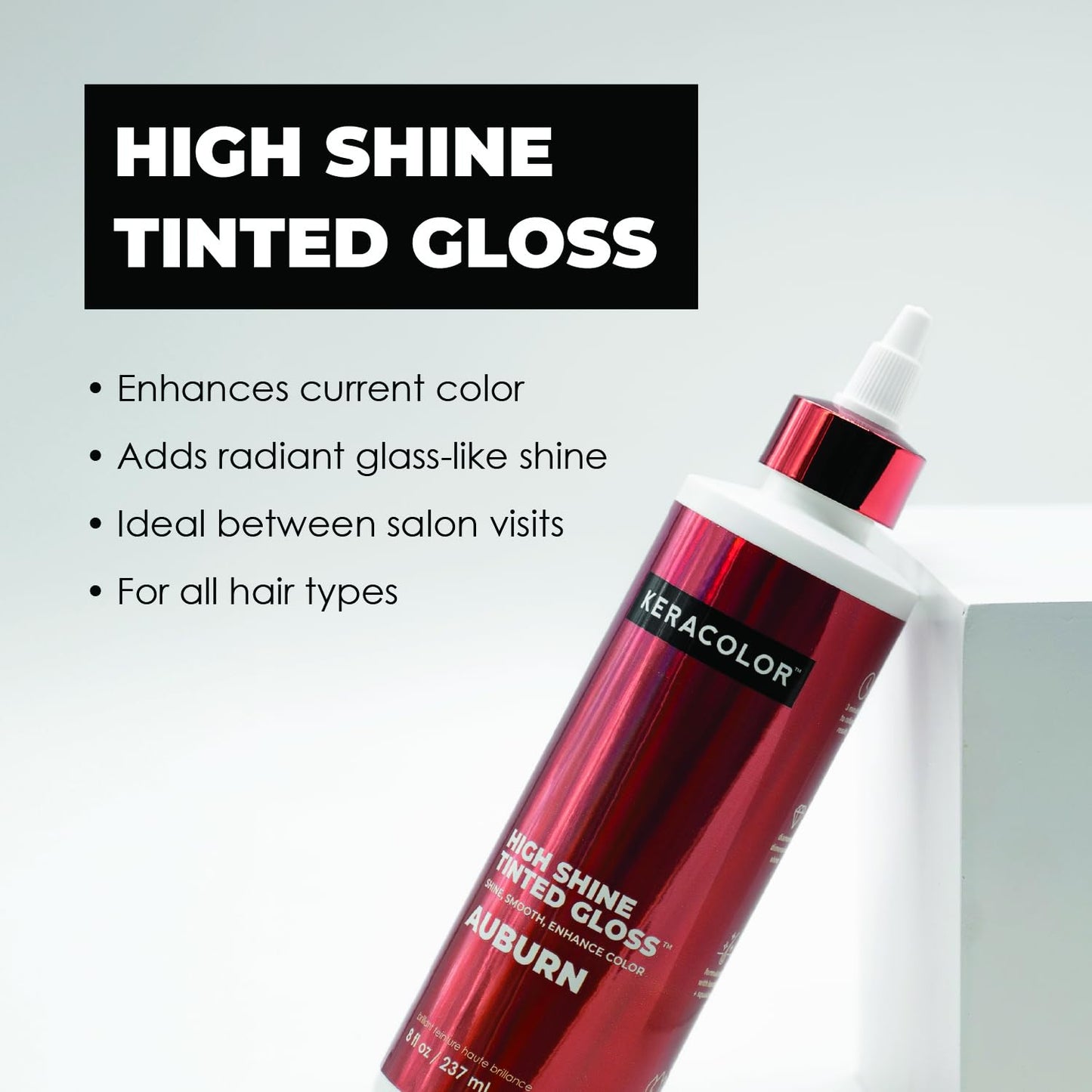 Keracolor High Shine Tinted Hair Gloss - In-Shower Color-Enhancing Treatment | Auburn, 8 Fl Oz