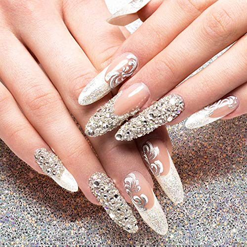 Zonon Rhinestone Nail Art Table Mat and 50mm Crystal Diamond Paperweight Set