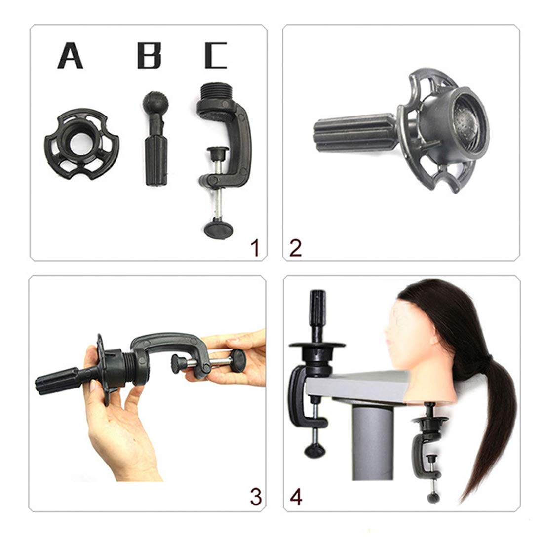 100% Real Hair Professional Mannequin Head, Cosmetology Manikin Practice Head, Upgrade Hairdresser Cosmetology Training Head For Styling Braid Curl Cut Practice (20'')