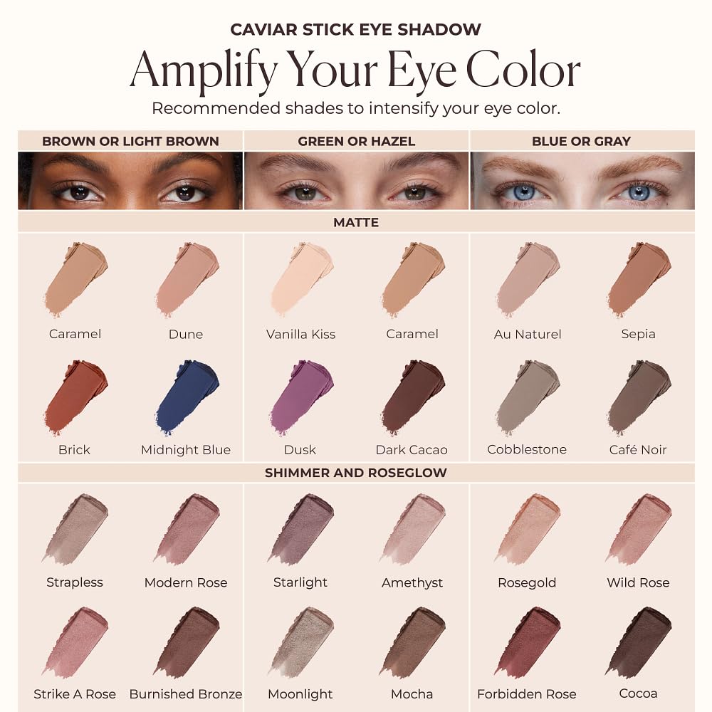 Laura Mercier Caviar Stick Cream Eyeshadow: Shimmer and Matte Finishes, 24HR Wear, Long Lasting, Rich Color, Easily Blendable and Buildable, Waterproof, Hyaluronic Acid Infused