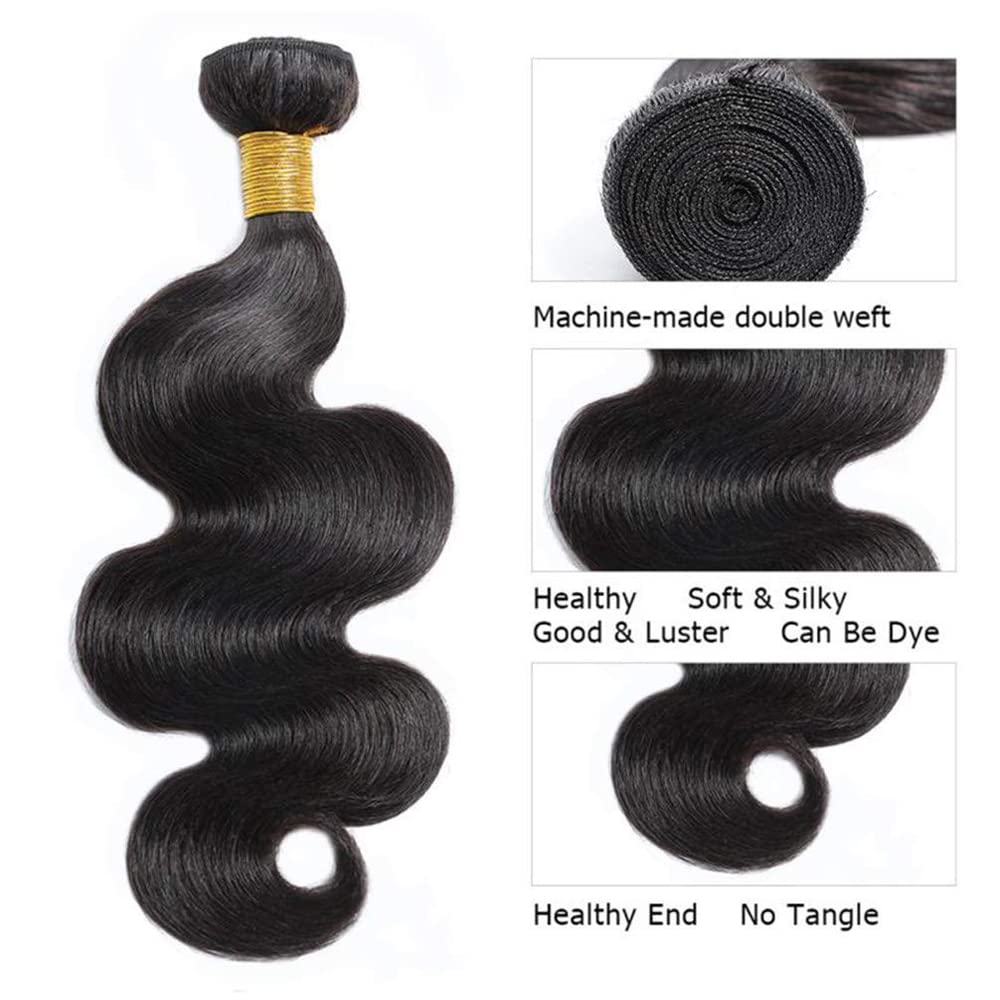 Human Hair Bundles Body Wave 3 Bundles Natural Black Body Wave Human Hair Bundles 16 18 20 inch Brazilian Bundle Human Hair Weave
