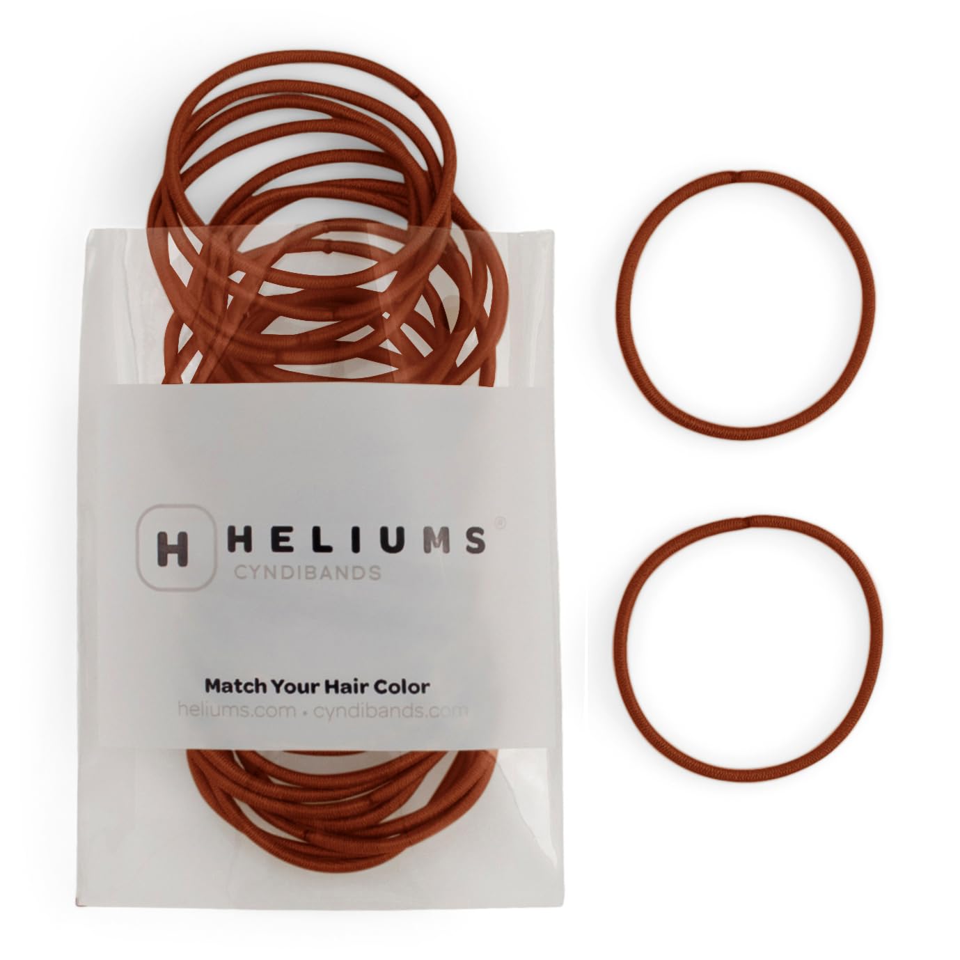 Thin Hair Elastics - Auburn 2mm Ties for Gentle Hold | 40 Count, Medium Hold Ponytail Holders