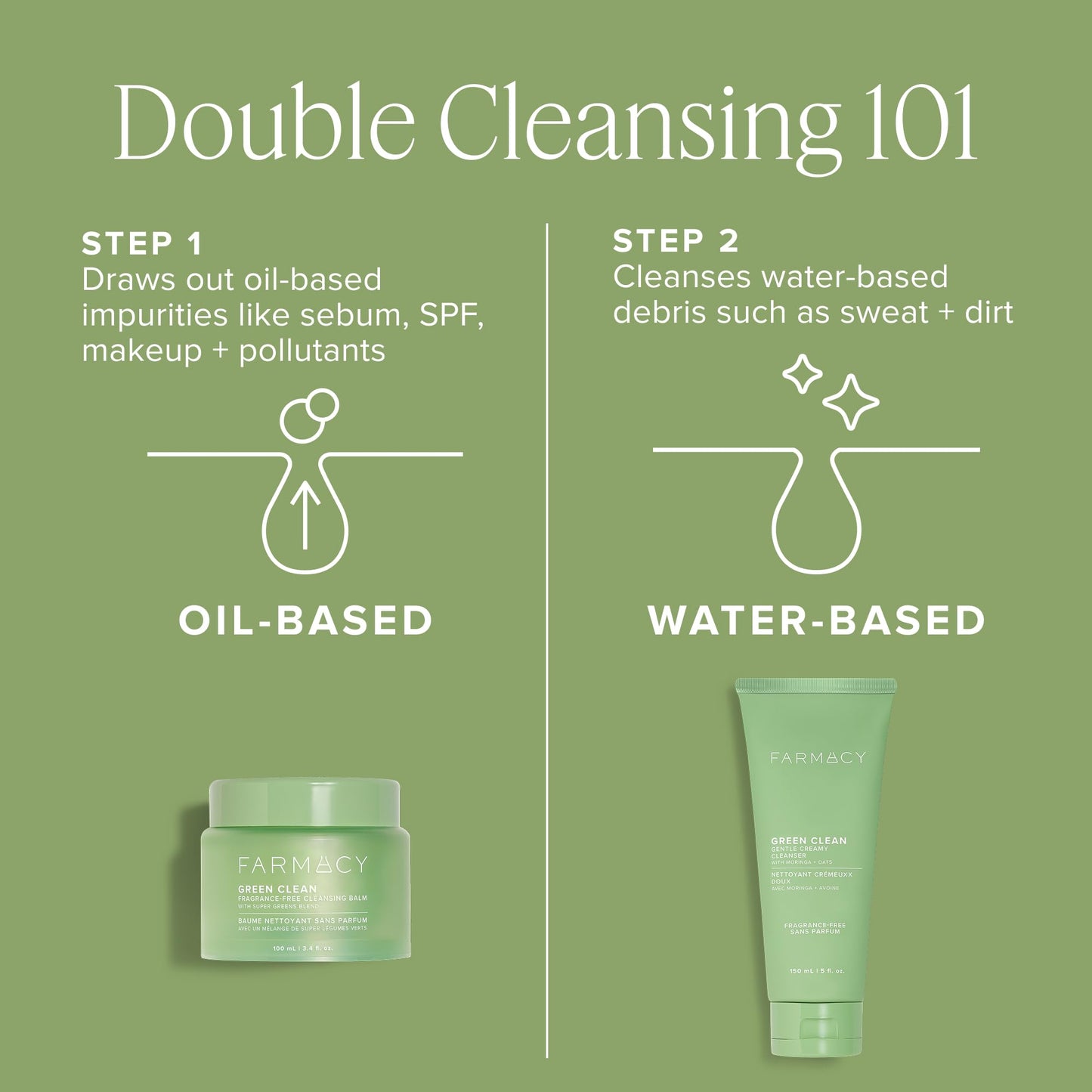 Farmacy Sensitive Skin Makeup Remover Cleansing Balm - Green Clean Waterproof Makeup Remover Balm + Oil Cleanser for Face - Melts Make Up + SPF - Hydrates + Softens Skin - Fragrance-Free (100ml)