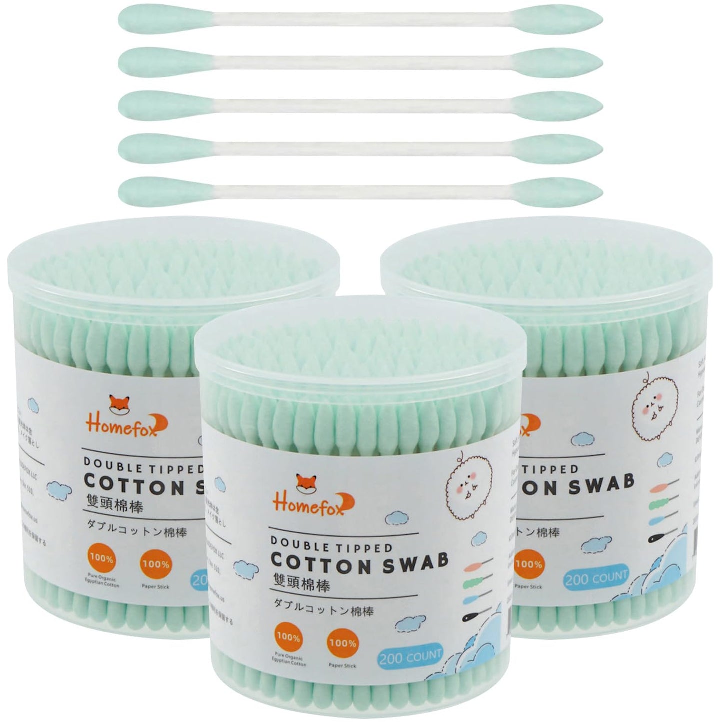 XL Pink Cotton Swabs - Pointed Precision Organic Buds | 250 Count Double-Sided Tips