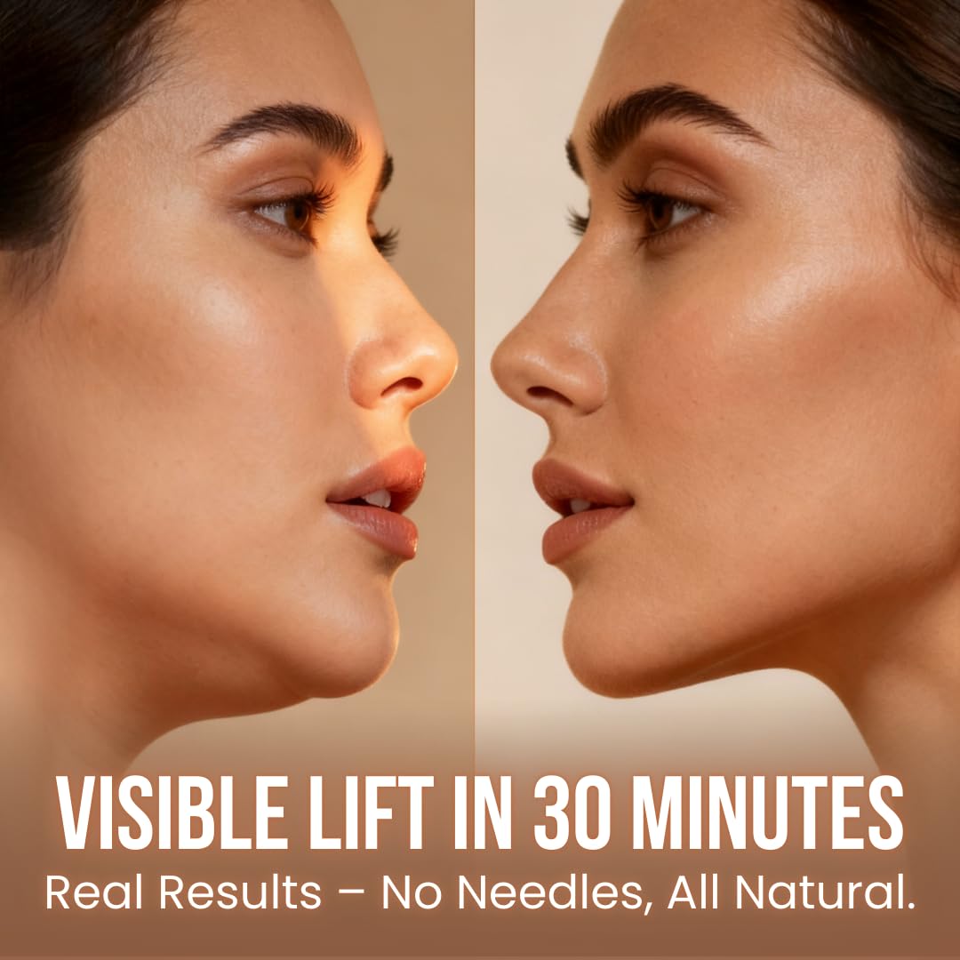 Collagen Face Sculpt Wrap - Adjustable Chin & Jawline Shaper Mask | Reusable, Breathable Material (Beige)