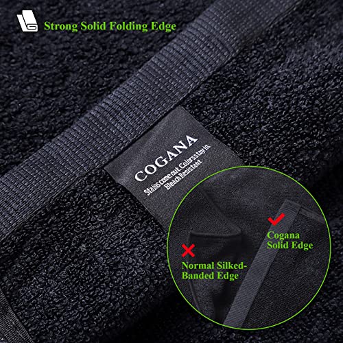 COGANA Bleach Proof Microfiber Hair Towels Set 16x32in Black 6 Pack Salon Towels