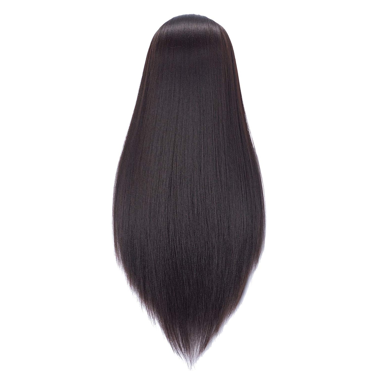 Mannequin Head - 26-28" Yaki Synthetic Fiber Training Head for Hairdressing | Cosmetology Practice Model with Clamp Stand