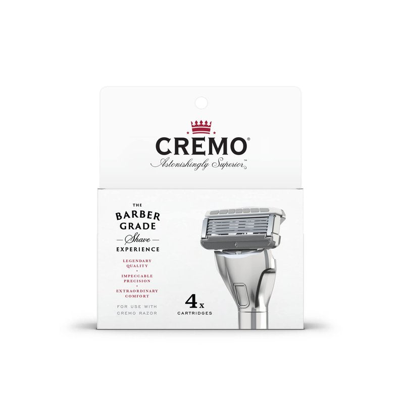 Cremo Astonishingly Superior Razor Refills, (4 Pack) & Barber Grade Original Shave Cream, Astonishingly Superior Ultra-Slick Shaving Cream for Men, Fights Nicks, Cuts and Razor Burn, 6 Fl Oz