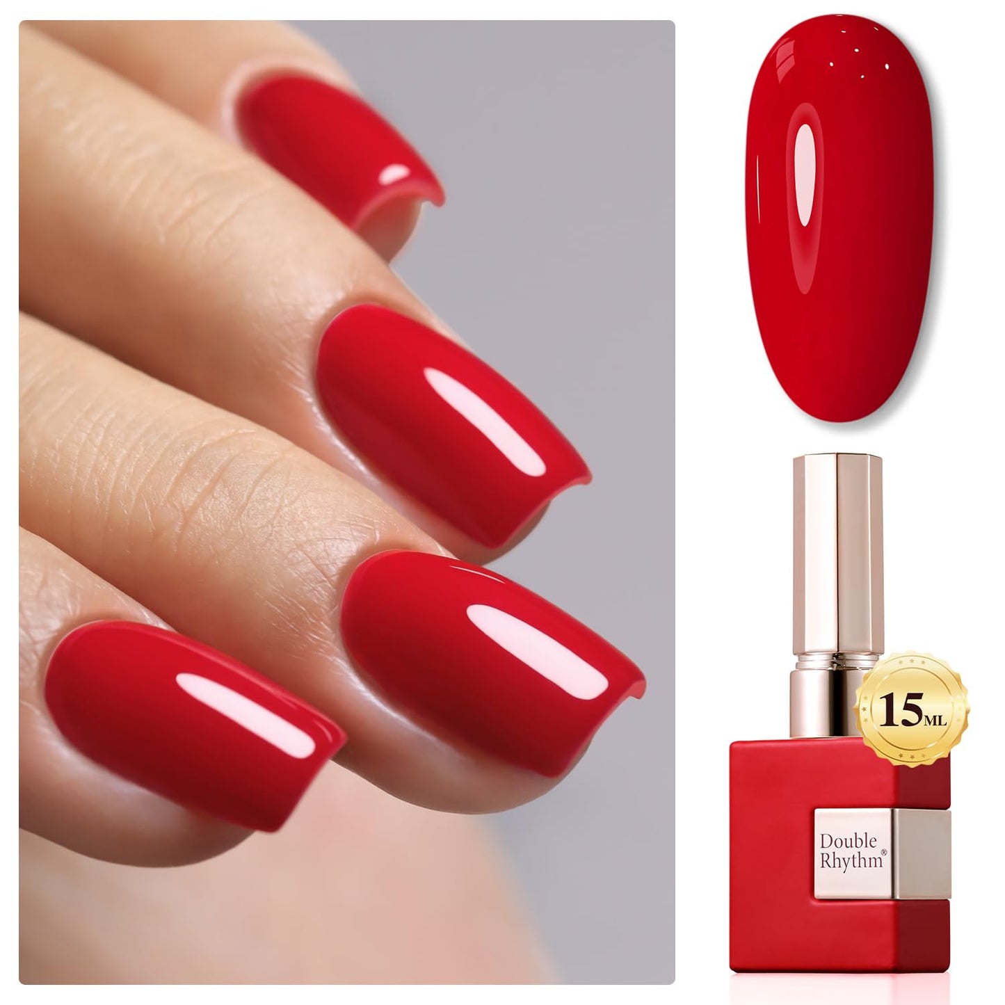 Gel Nail Polish - Double Rhythm 15ML Pearl White Soak Off for Art Manicure | DIY at Home