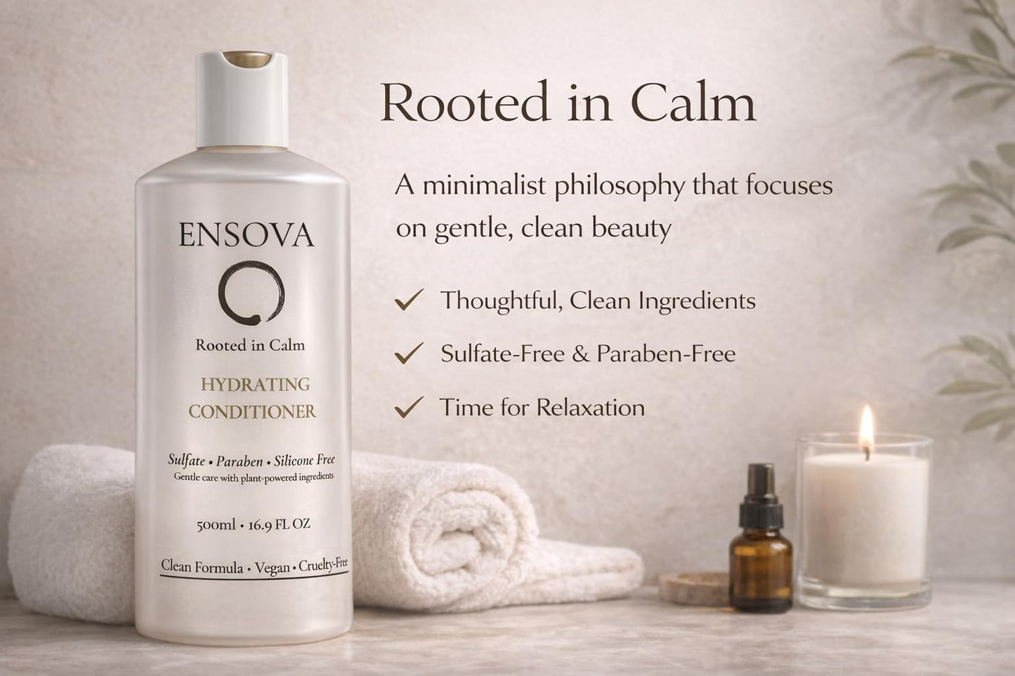 Ensova Hydrating Conditioner – Sulfate-Free, Paraben-Free, Deep Moisture for Dry & Damaged Hair – Smooth, Soft & Shine – 16.9 oz