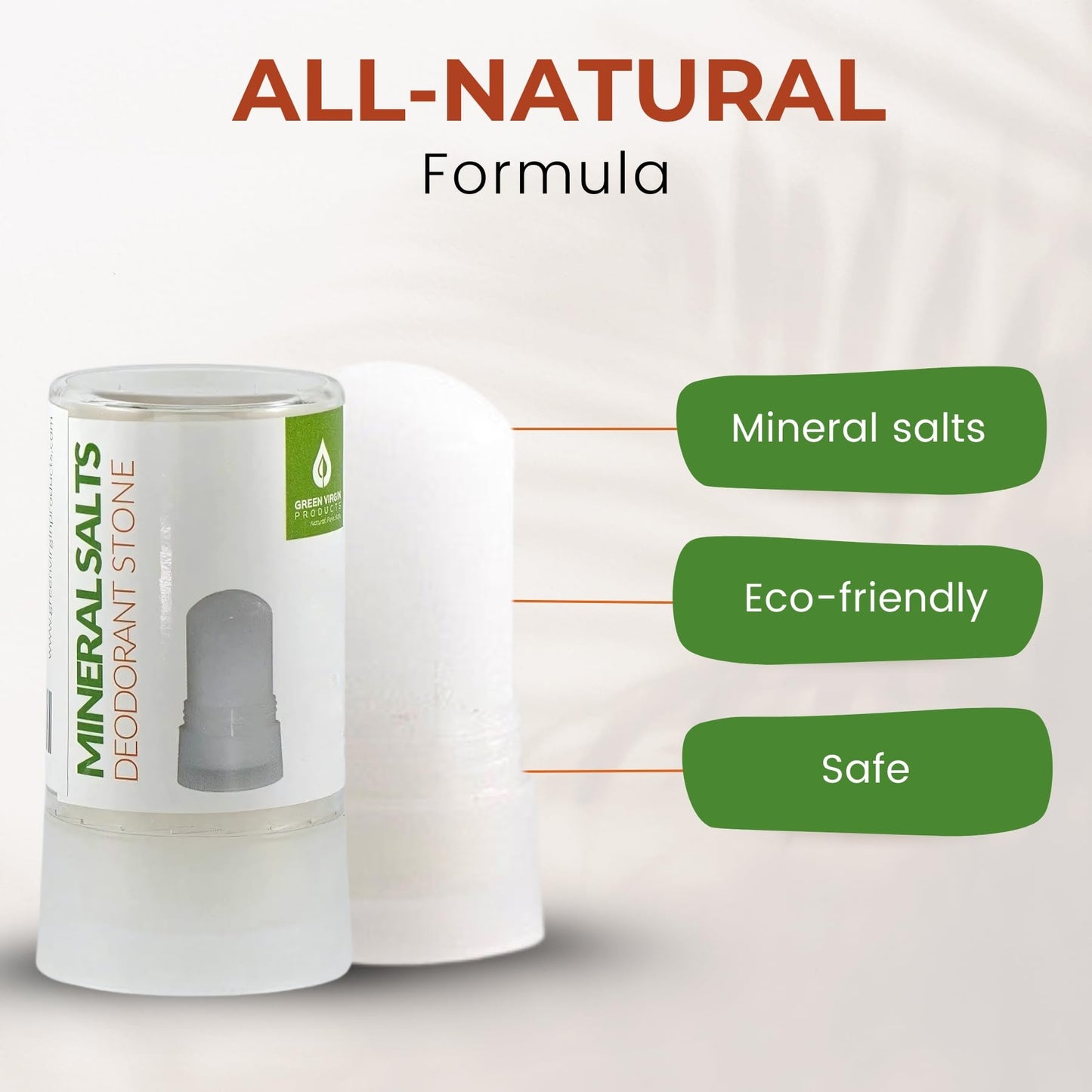 Green Virgin Products | 100% Pure Deodorant Stone | All Natural Mineral Salts Deodorant Stone