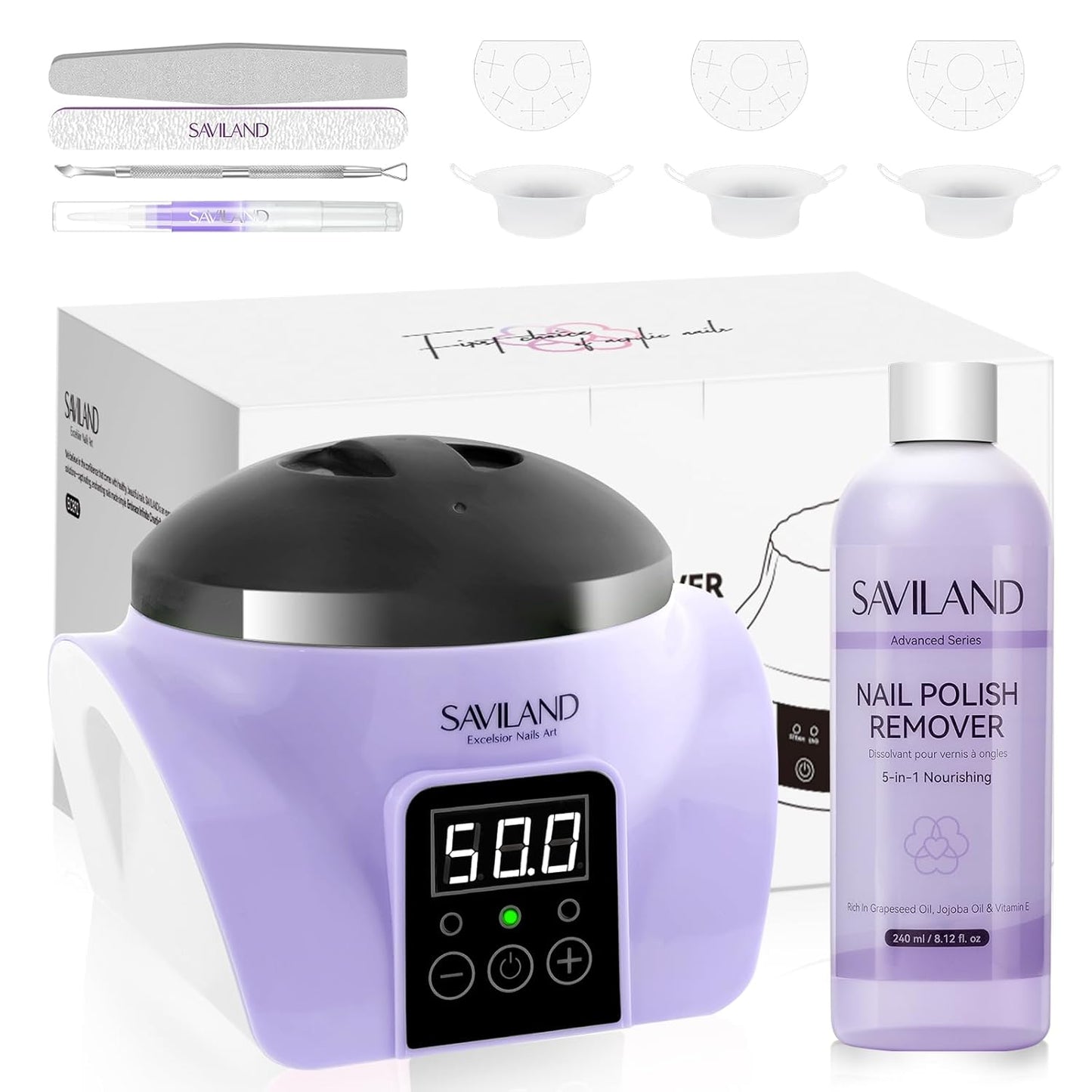 SAVILAND Non-Acetone Nail Polish Remover Pot - Quick & Easy Gentle Removal for Regular Polish | 80 ML