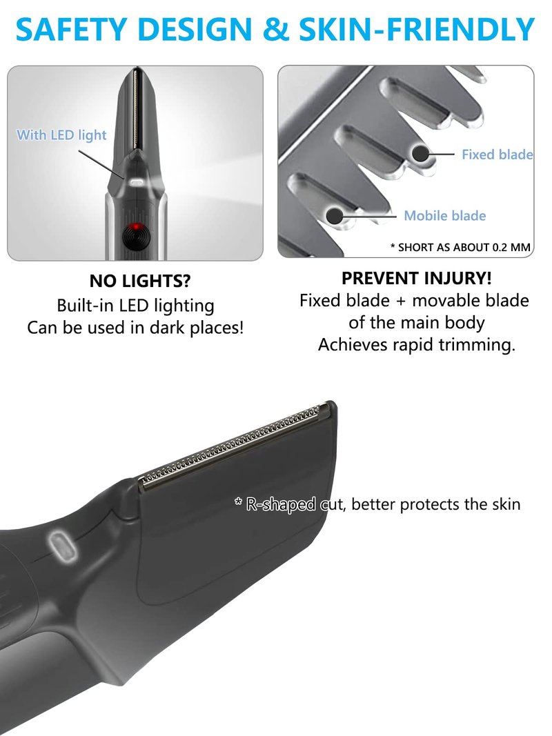 Mens Body Hair Trimmer Hair Cutting Tools Neck, Back, Facial, Beard Hair Trimmer As Seen on Tv Self Haircut Shavers for Men Long Handle Hair Cutting Comb