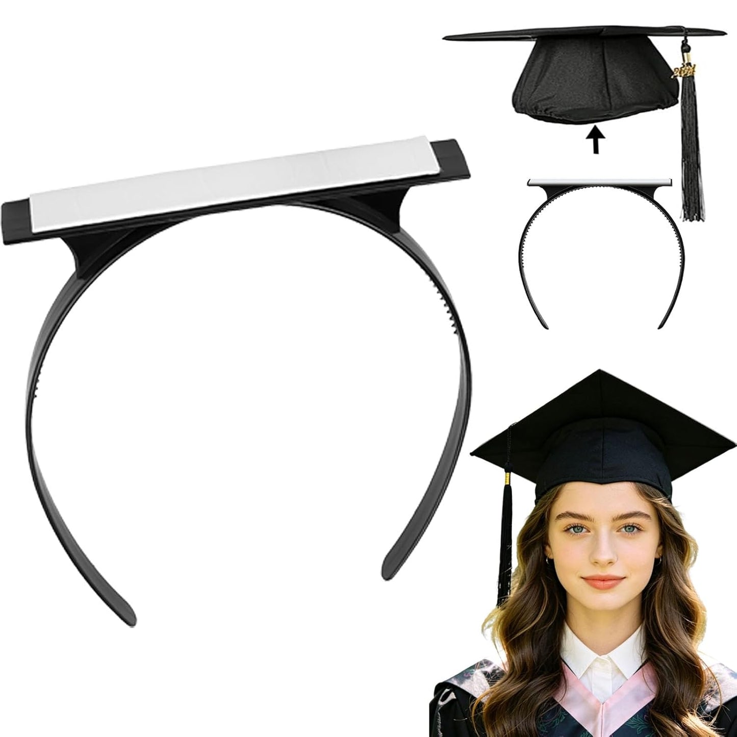 Graduation Cap Headband - Secure Anti-Fall Hairband for Graduates | Perfect Graduation Hat Accessory