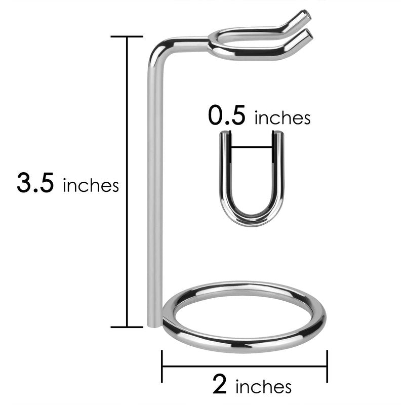 Linkidea 2 Pack Short Handle Safety Razor Stand, Stainless Steel Shaving Holder, Deluxe Men's Travel Shaver Stand, Compatible With Handle Less Than 3.5'' (Silver)