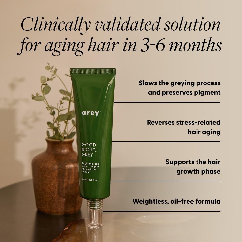 Arey Good Night Overnight Scalp Serum - Boost Hair Density & Reduce Scalp Stress | Lightweight Oil-Free Treatment | 100ml