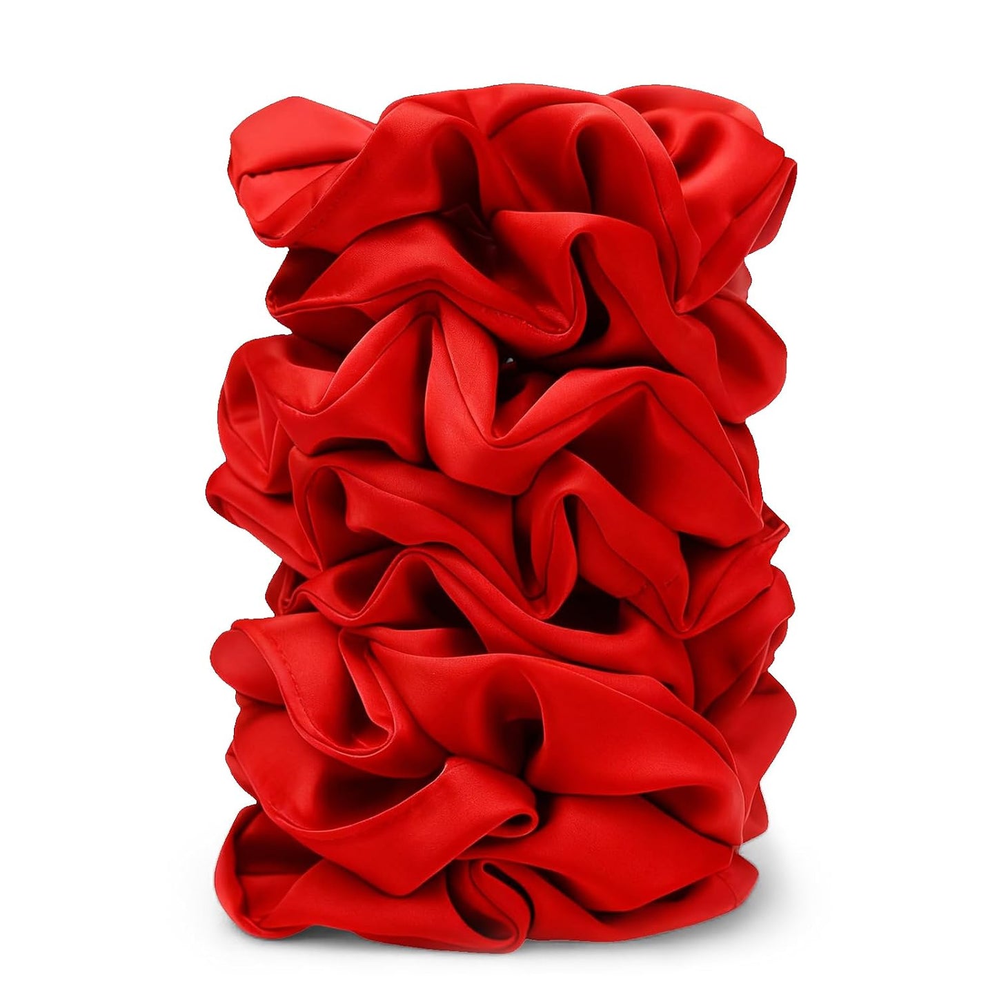 Satin Scrunchies for Women - 8PCS Black Silk Hair Ties | No-Crease, Frizz-Free Gentle Elastic Bands for All Hair Types
