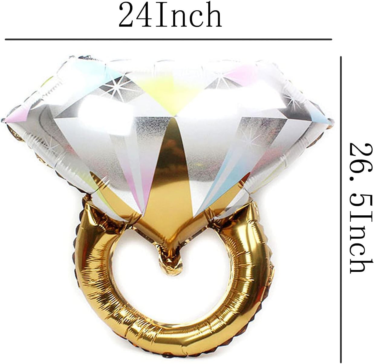 Diamond Ring Aluminum Balloons - 2Pcs Wedding Engagement Party Decor | Bridal Shower Supplies