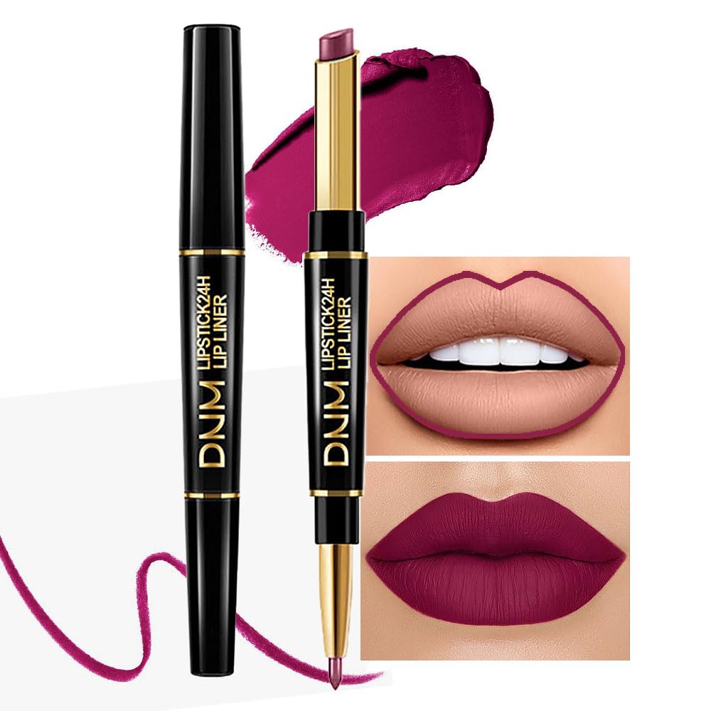 Chestnut Nude Brown Matte Lip Liner & Lipstick Set - Long Lasting, Waterproof, Smudge Proof | Antique Rose
