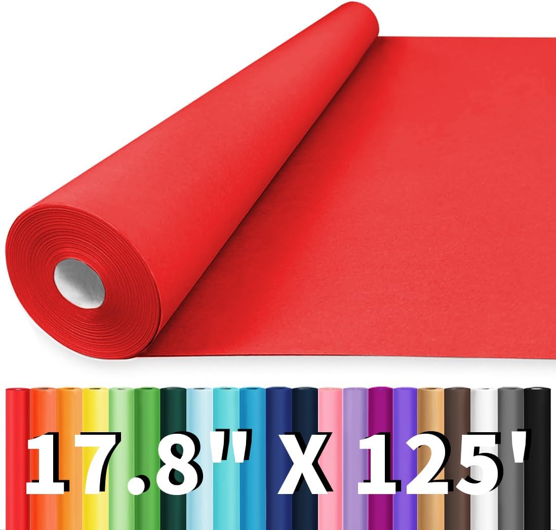 Brown Wrapping Paper Roll - Craft Kraft Packing Paper 17.5"x1200" for Gifts, Arts, & Moving Supplies | 70GSM