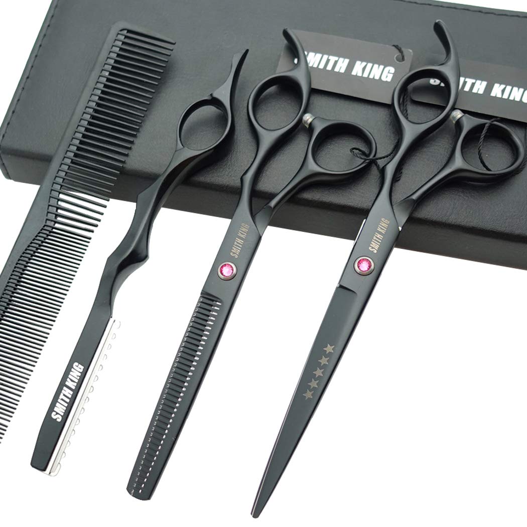 Professional Hair Cutting & Thinning Scissors Set - 6.0 Inches | Black Razor Edge