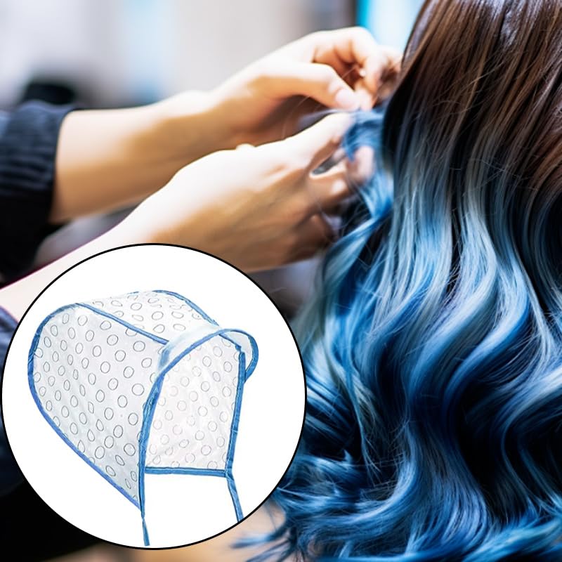 Hair Highlighting Cap Kit - 15 Pcs Dye Caps, Brushes & Needles for Salon DIY Hairdressing | Blue