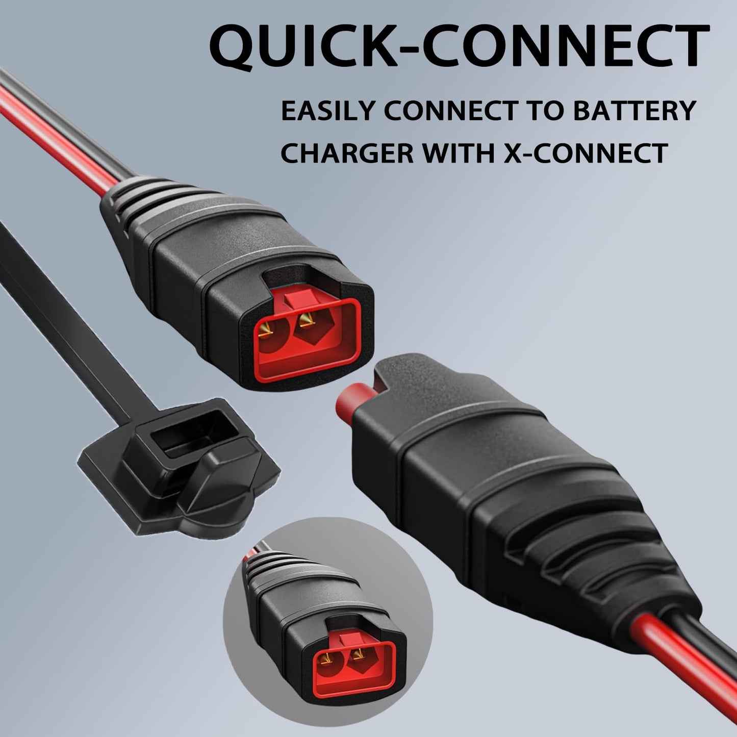 2 Pack GC002 X-Connect fit for NOCO Battery Charger Accessories,M6 (1/4in) XL Eyelet Terminal,Smart Batteries Trickle Charger Cable