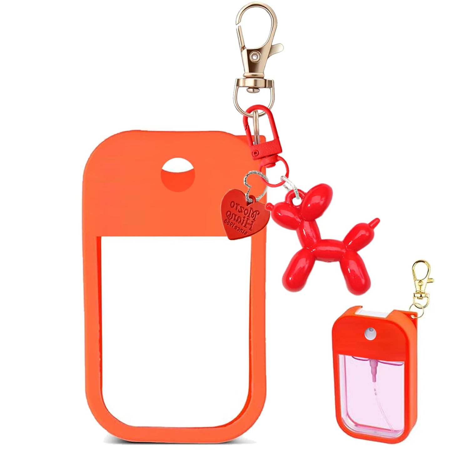 LEISENOR Silicone Case Compatible with Touchland Hand Sanitizer Spray, Protective Case with Keychain for Power Mist and Glow Mist 1 fl oz 30ml, Hand Sanitizer Spray Accessory orange