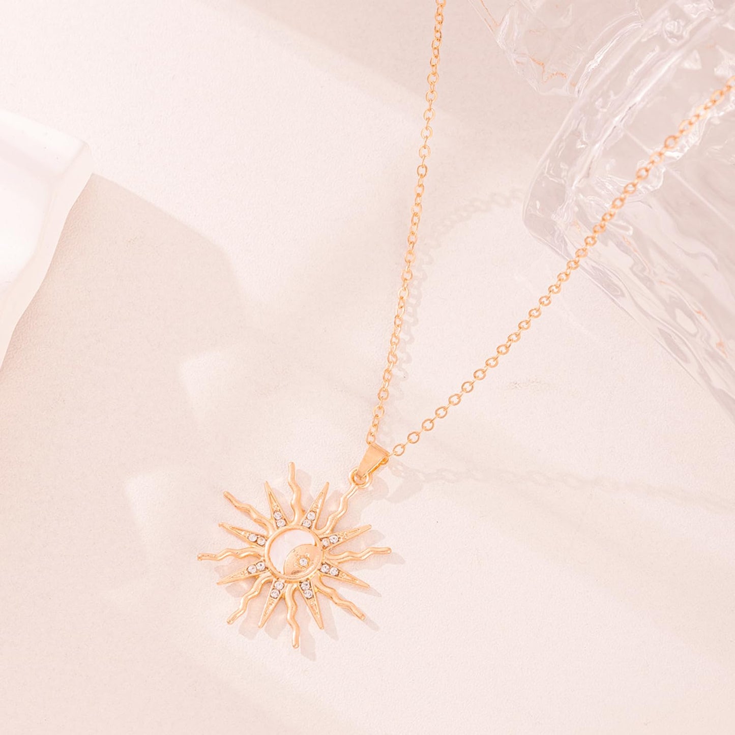 14K Gold Pendant Necklace for Women - Dainty Tiny Pendant Choker, Delicate Gold Chain Necklace, Trendy Jewelry Gift