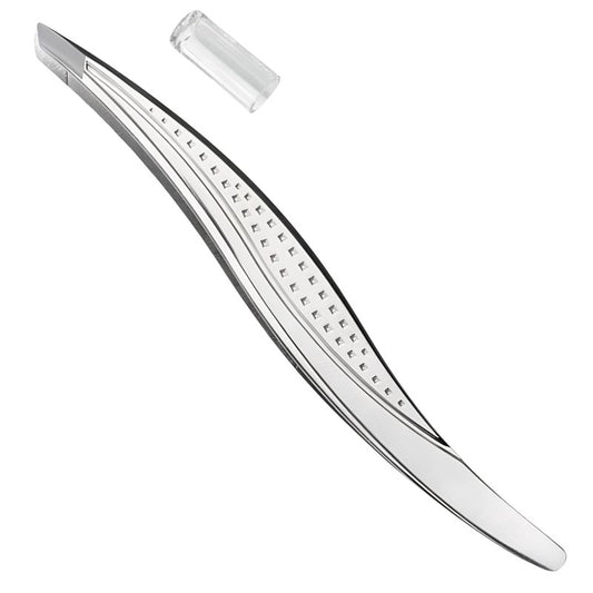 Eyebrow Tweezers – Precision Slant Tip Stainless Steel Tweezers for Ingrown Hair Removal, Professional Salon Grade, Non-Slip Grip