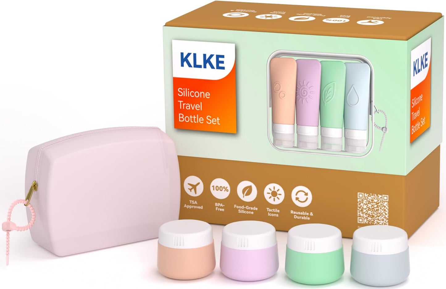 Silicone Travel Bottles Set - TSA Approved Leakproof Toiletry Kit with Easy-Squeeze Design | 16-Piece Waterproof Bag Included