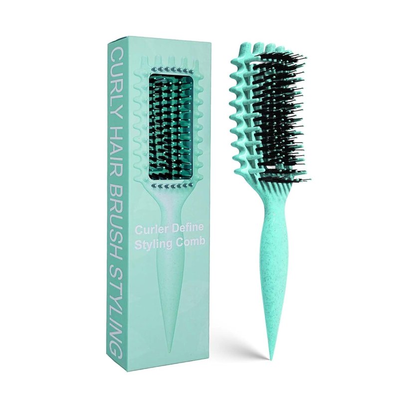 Curly Hair Brush - Candybrush Curl Defining Brush for Detangling & Shaping | Green for Wet & Dry Hair