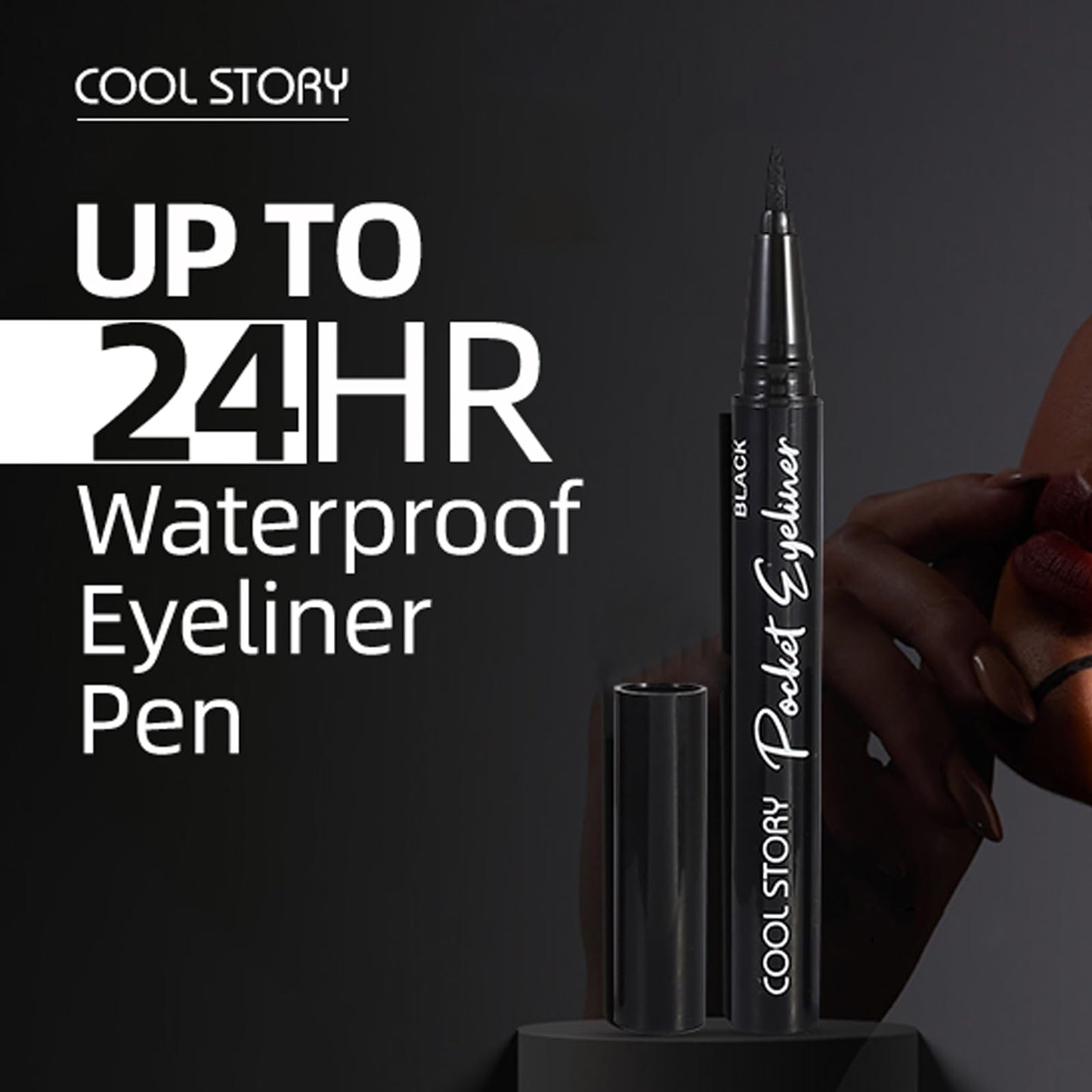 COOL STORY Black Liquid Eyeliner Pencil Eye Liner Pen – Waterproof & Smudge Resistant Long Lasting Makeup