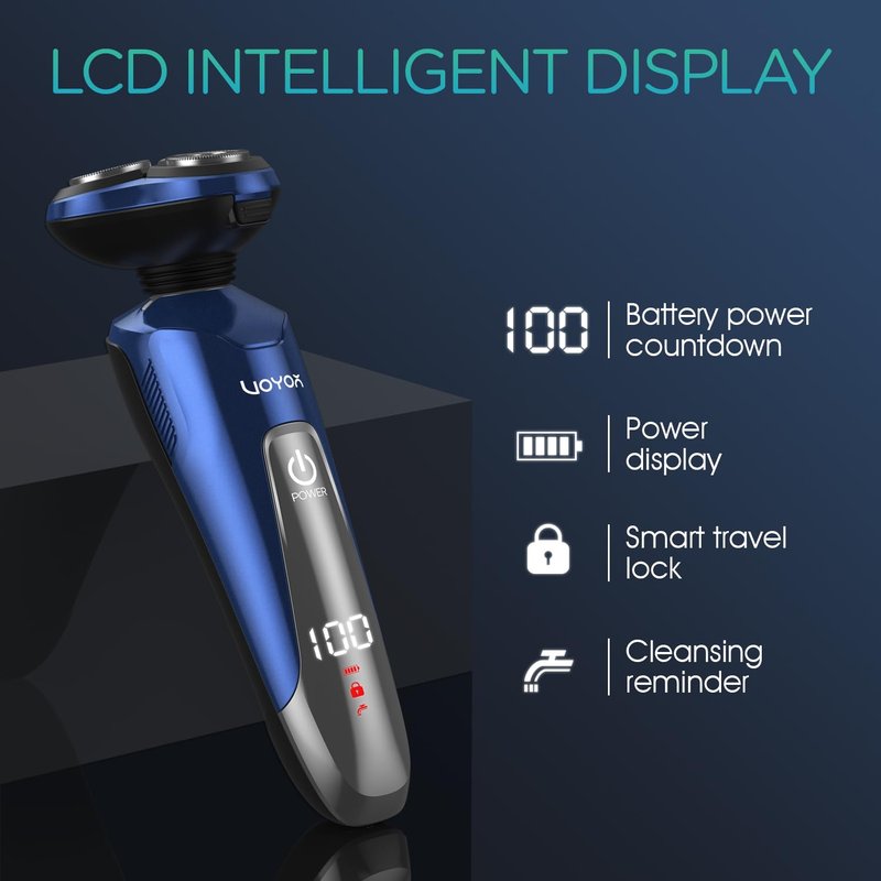 VOYOR Electric Razor for Men Cordless Shavers for Shaving with face sideburn Nose Ear Hair Rechargeable Wet Dry Waterproof TX410 New (New Version)