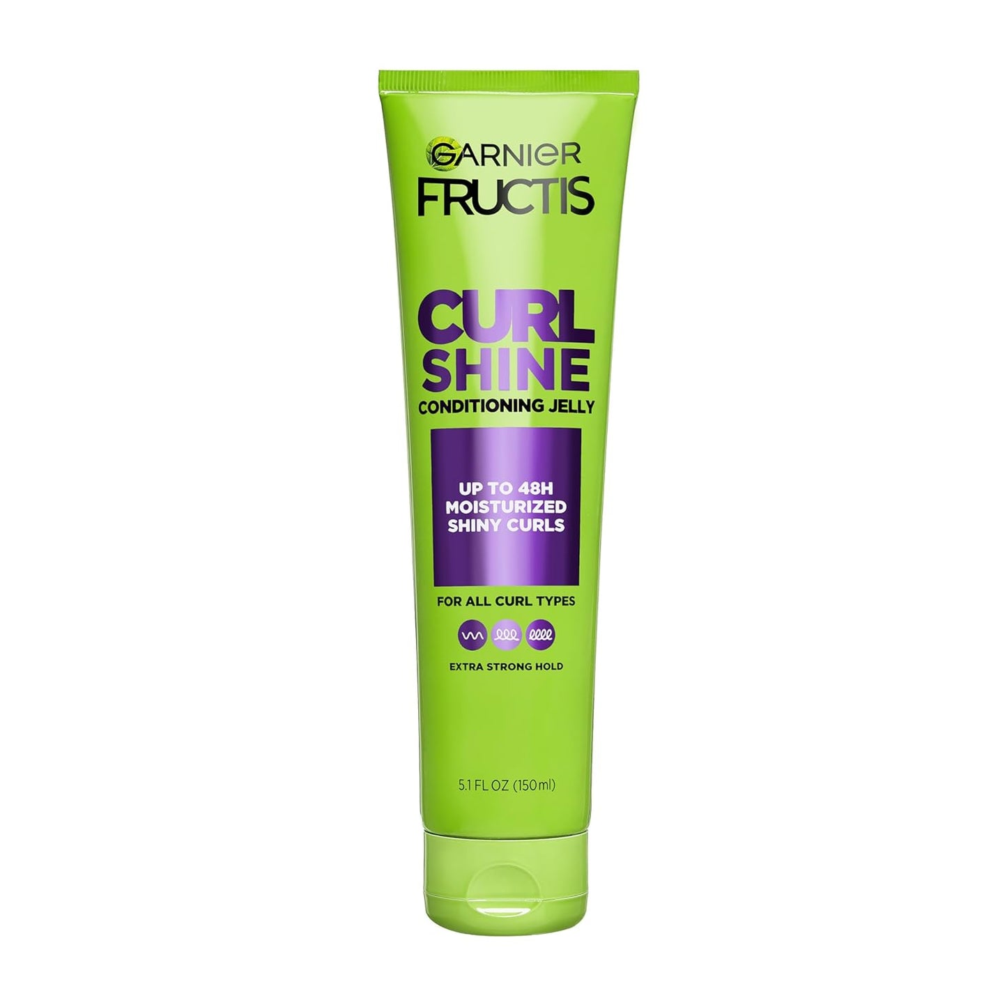 Garnier Fructis Curl Shine Conditioning Hair Gel - Extra Strong Hold for Curly & Wavy Hair | 5.1 Fl Oz